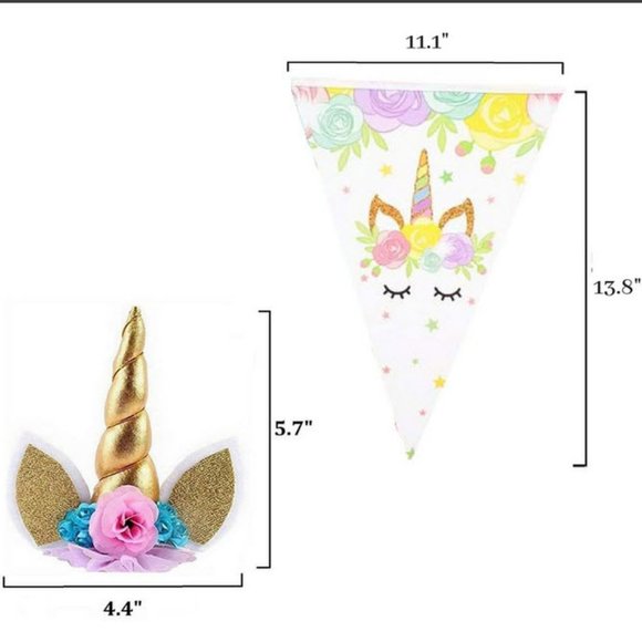 Adorable Unicorn cake topper set & banner - Picture 5 of 8